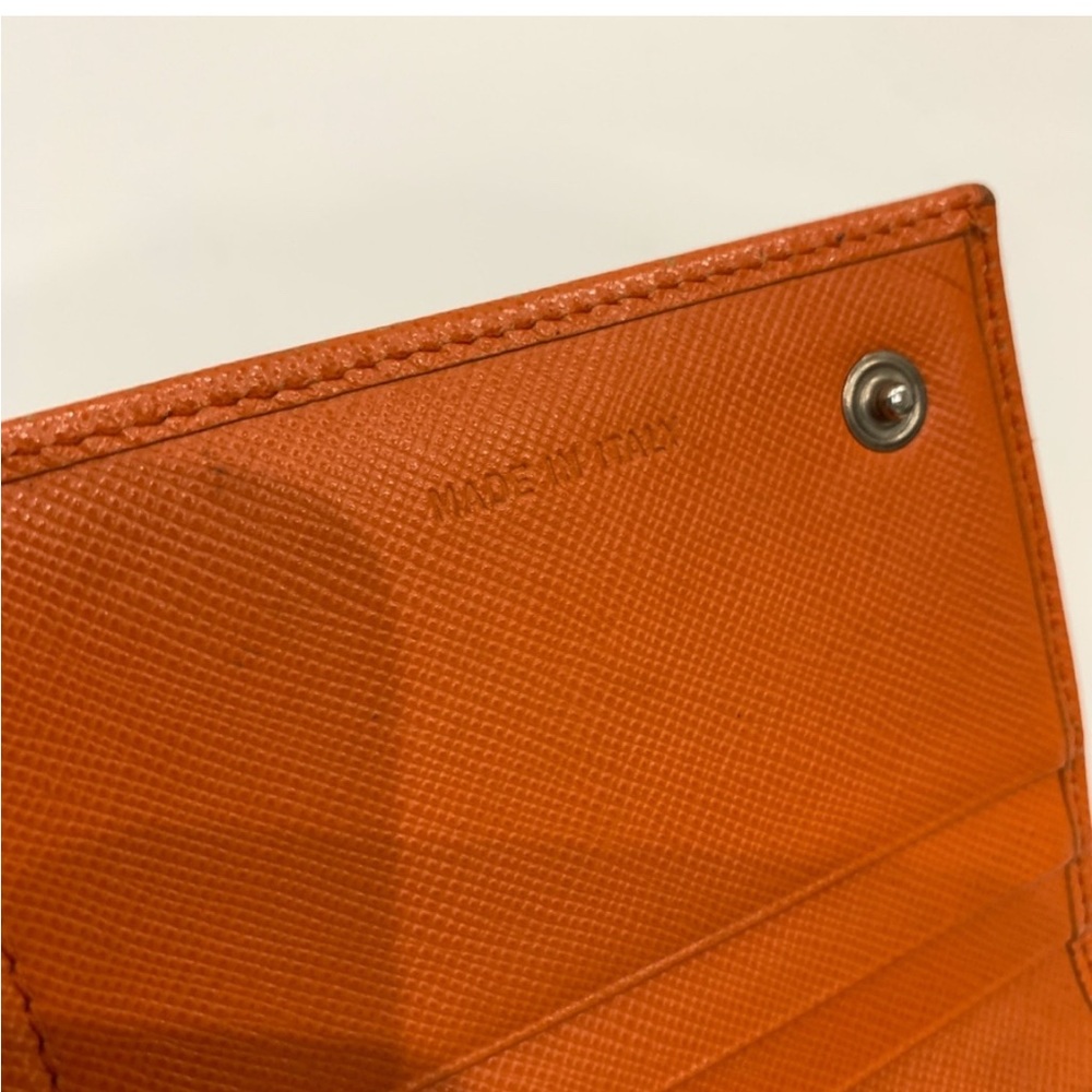Prada Orange Leather Bifold Long Wallet  (Gently used, rubbing, marks) - Picture 10 of 10